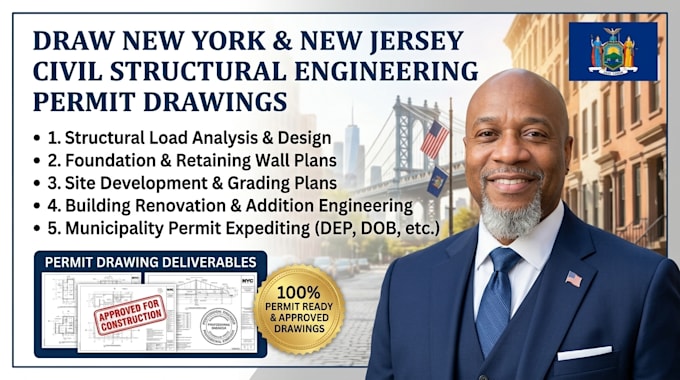 draw new york and new jersey civil structural engineering permit drawings
