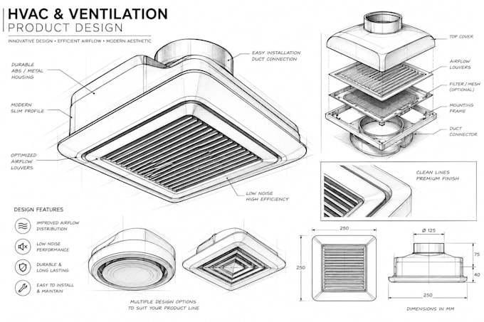 hvac, ventilation, and airflow products with 3d cad for manufacturing