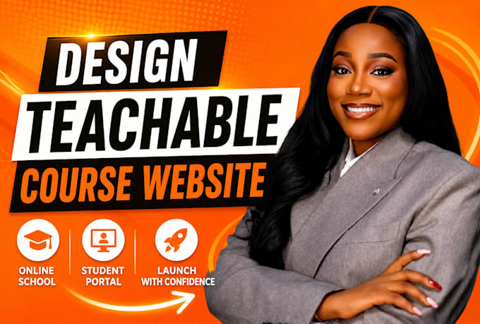 design teachable course website, teachable online school, student portal setup