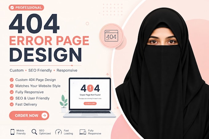 create a custom 404 error page design for your website