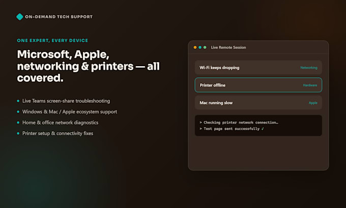 be your microsoft, apple, networking, and printer expert
