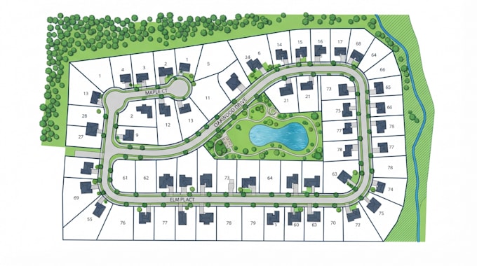 redraw and vectorize subdivision map, plat map, parcel map and site plan