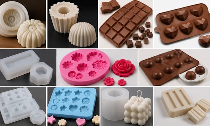 design custom 3d printable silicone mold cad model for resin chocolate stl