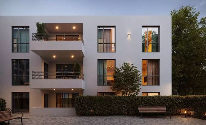 design modern 3d exterior house design facade 3d architectural rendering