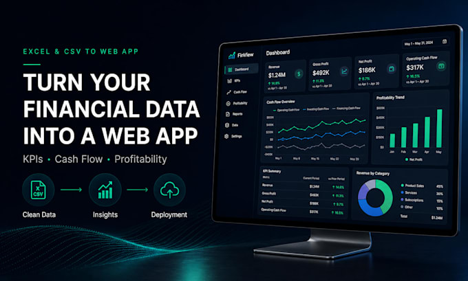 turn excel or CSV financial data into a web app