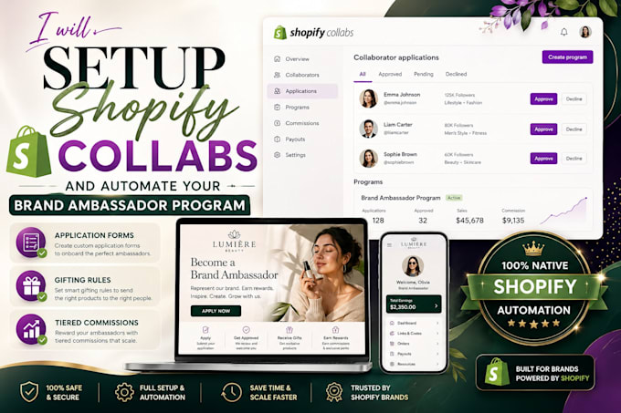 setup shopify collabs and automate your brand ambassador program