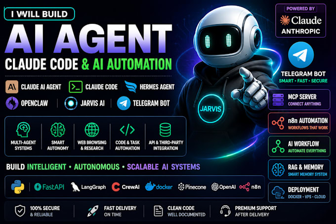 claude ai agent jarvis ai hermes agent claude code openclaw telegram bot claude