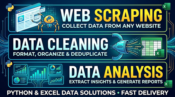 do web scraping, data cleaning, and data analysis