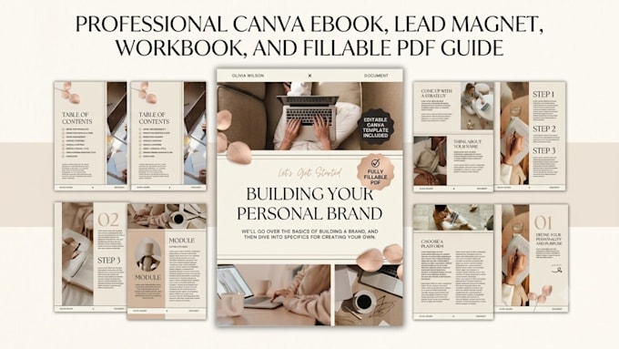 design a professional canva ebook, lead magnet, workbook, and fillable PDF guide