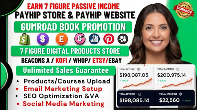 setup payhip store payhip website gumroad digital store gumroad promotion