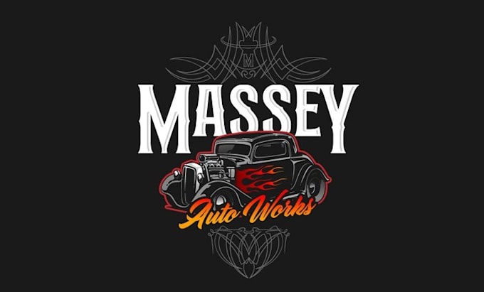 design minimalist car hot rod shop logo