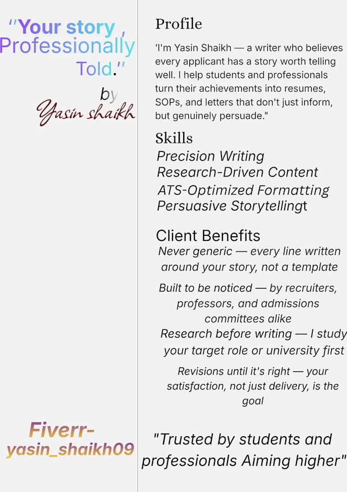 write a professional resume