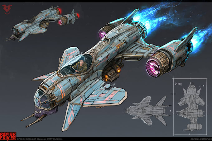 design spaceship, sci fi vehicle and sci fi art