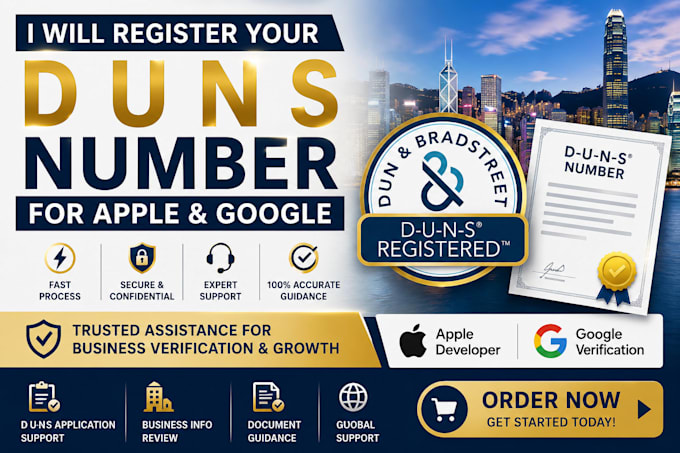 register your d u n s number for apple and google