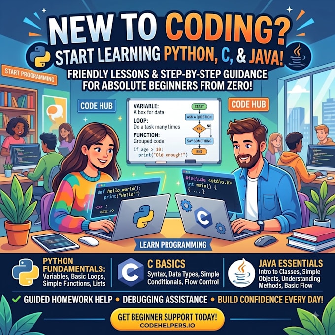 do basic java, c, python programming help and data entry