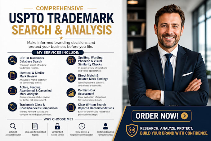 conduct a comprehensive uspto trademark search and analysis