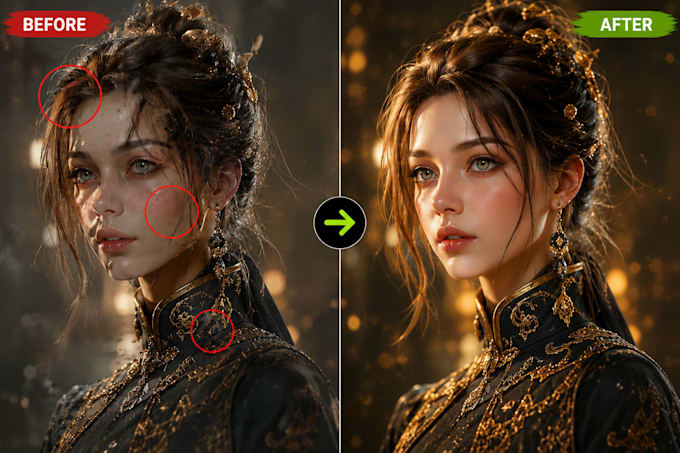 fix, enhance and professionally edit ai generated images