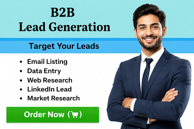 b2b lead generation, data entry and email list building