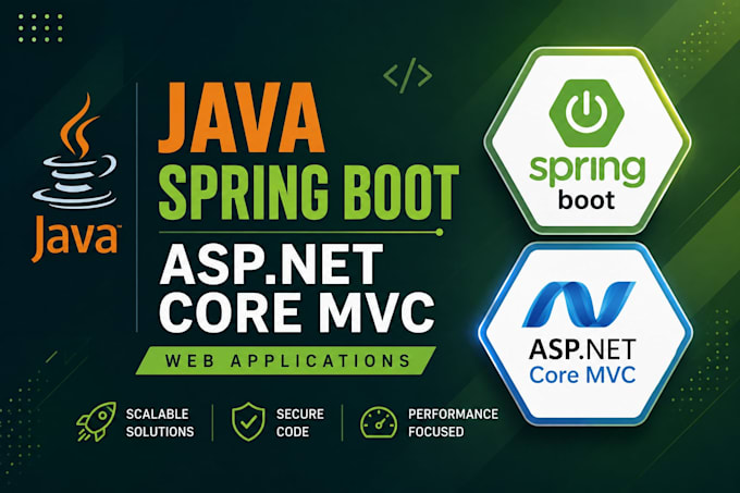 build java spring boot, asp dot net core mvc web applications