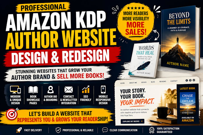 amazon KDP website, author website design, website redesign, KDP author website