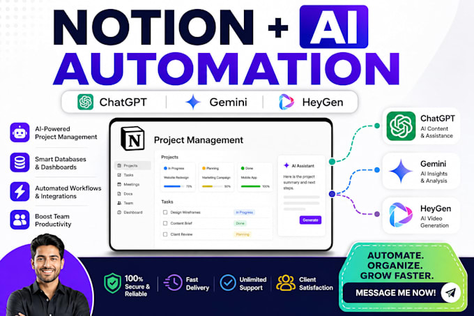 integrate notion with openai heygen claude for project management