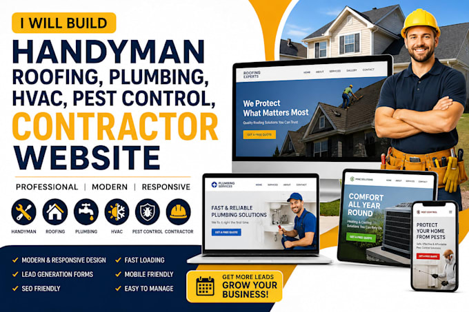 handyman website plumbing roofing construction website
