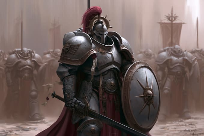 illustrate a warhammer 40k character art