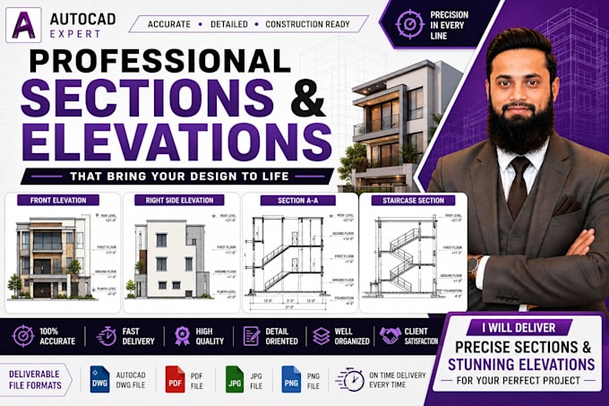 create professional autocad sections and construction details