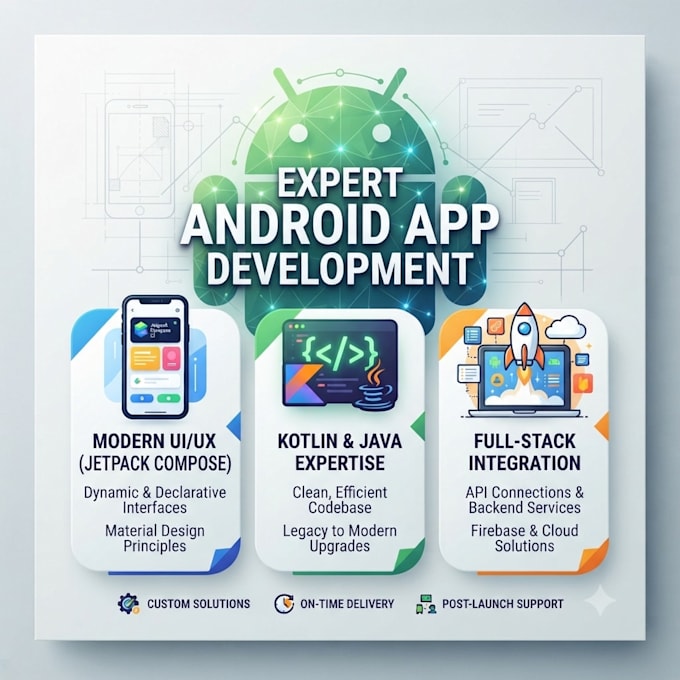 be your android app developer for kotlin java and jetpack compose