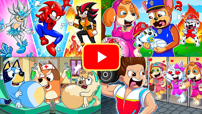 draw cartoon youtube thumbnails for kids channels