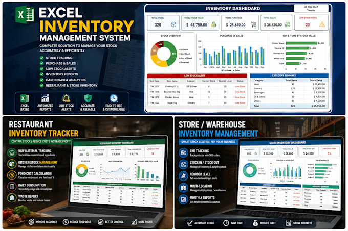 build you a custom excel inventory management system