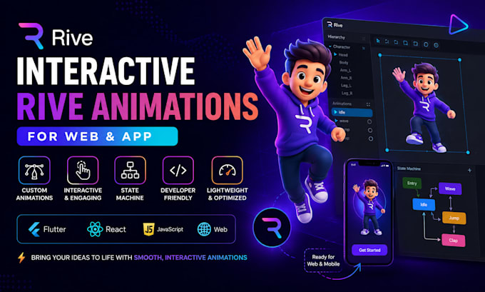create rive animation and interactive rig