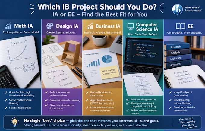 do math ia, design ia, business ia, computer science ia or ee