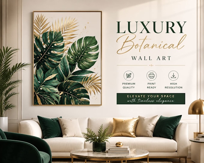 create luxury botanical wall art and printable home decor