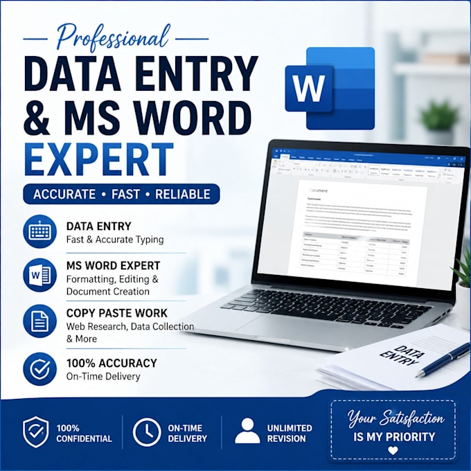 do professional ms word formatting and data entry work