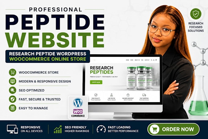 build peptide website research peptide woocommerce online store wordpress fda