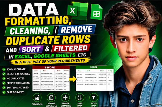 clean messy data and create professional sheets of your data