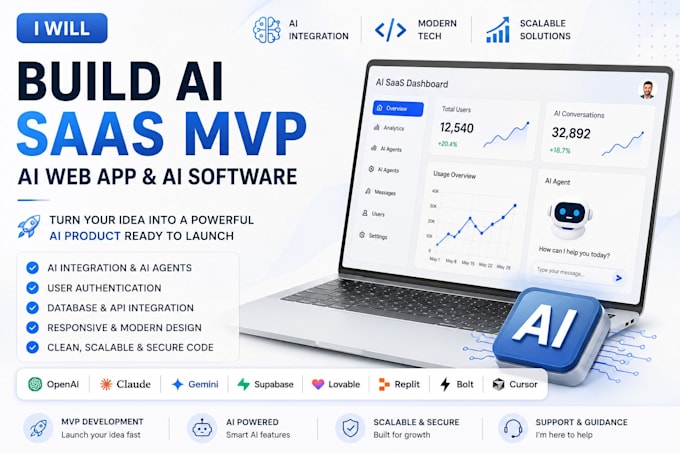 build your ai saas mvp, ai web app or custom ai software