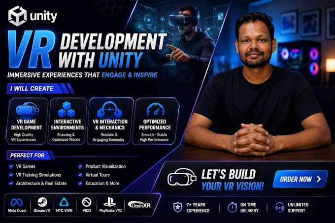 develop VR games, simulation and prototype in unity