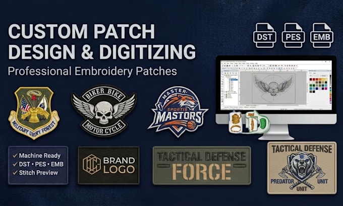 design and digitize custom embroidery patches