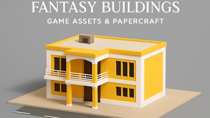 design low poly geometric fantasy building models for games and papercraft