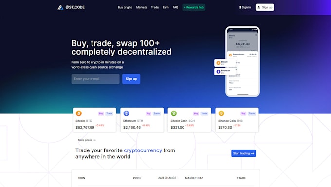 build a binance clone crypto exchange website and mobile app