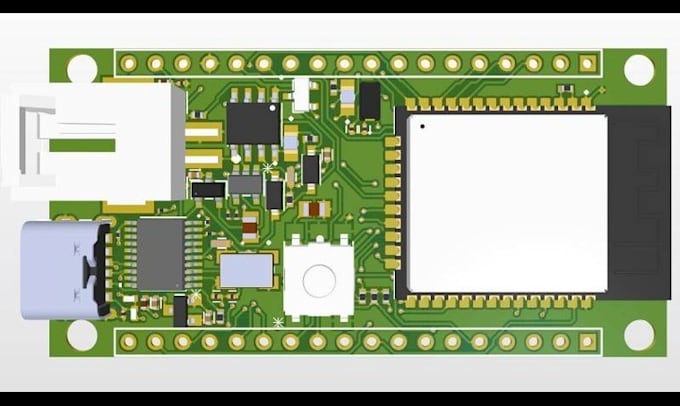 design esp32 stm32 iot pcb board with wifi ble, lora, usb and sensor integration