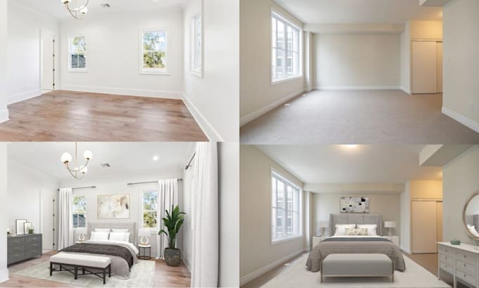 do professional virtual staging for empty room real estate photos