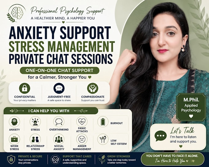 provide anxiety and stress support through chat sessions