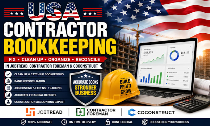 fix USA contractor books in jobtread, contractor foreman and coconstruct