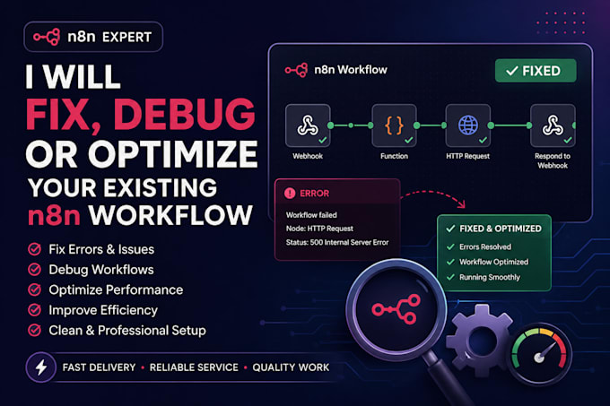 fix, debug, or optimize your existing n8n workflow