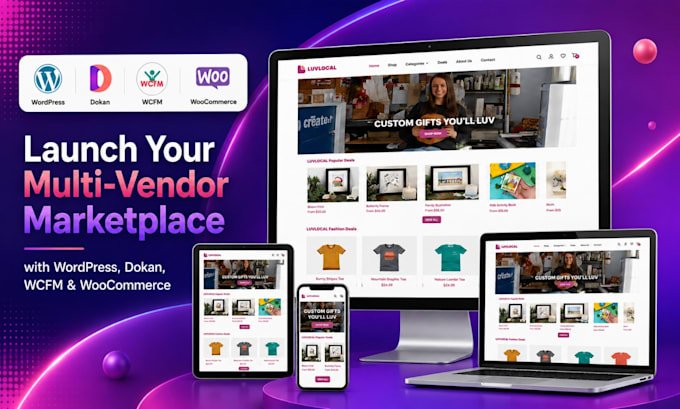 build wordpress woocommerce dokan wcfm multi vendor marketplace website
