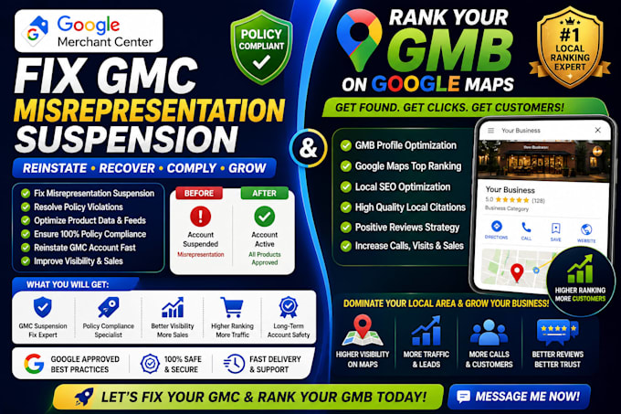 fix gmc misrepresentation suspension and rank your gmb on google maps