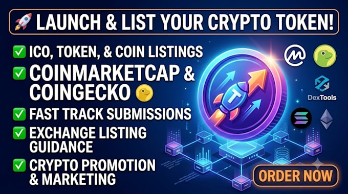 list your ico token on coinmarketcap, coingecko, and dextools